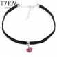 17KM 6 Colors Heart Velvet Choker Necklaces & Pendants Lace Necklaces Maxi Steampunk collares bib Bar Necklace collier boheme32591473148