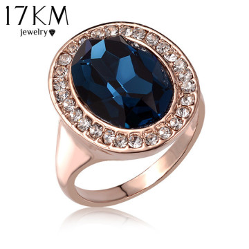 17KM Best Quality  Gold Color Luxury Exaggerated Wedding Blue Zircon Crystal Rings Female Statement Jewelry Accessories2021733151