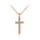 1PCS Free shipping! Classic design White/Rose gold plating zircon cross necklace for women fashion jewelry