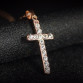 1PCS Free shipping! Classic design White/Rose gold plating zircon cross necklace for women fashion jewelry32231902741