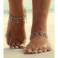 1Pc Bohemian Boho Turkish Silver Antalya Flower Ball tassel Anklet Bracelet Gypsy Foot Sandal Beach Ankle Chain S07832630061527
