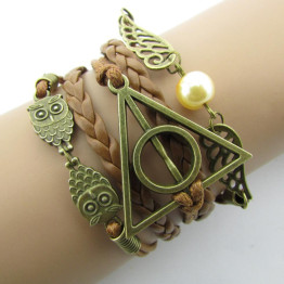 2016 Fashion Charm  Hand-Woven Hallows Wings   Bracelets Vintage Multilayer Braided  B051B4.5