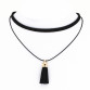 2016 Hot new torques Bijoux Plain Black Velvet Ribbon tassel statement necklace pendant Maxi Multilayer Chokers Necklace women32729622480