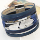 2016 New Fashion Alloy Feather Leaves Wide Magnetic Leather bracelets & bangles Multilayer Bracelets Jewelry for Women Men Gift32628023263
