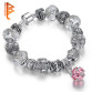 European Authentic BEADS jewelry silver plated owl beads pink/white crystal Charm bracelets for women Original DIY Jewelry32642691881