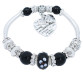 Fashion Silver Plated Statement Jewelry Love Heart Charm Bracelets & Bangles European Glass Beads Strand Bracelets For Women