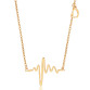 Fine jewelry 316L Stainless Steel Heart Beat Pendant Heartbeat Statement Necklace Body Chain ECG Necklace2052405925
