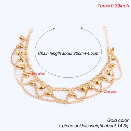 Gold bell anklet ankle bracelets lovely chain tassel anklets for women summer barefoot sandals Shijie fashion foot chain jewelry