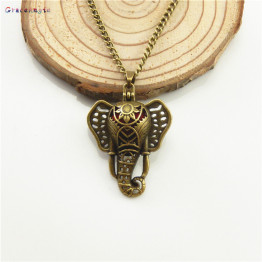 GraceAngie Antique Bronze Elephant Style Cage Locket Chain Necklace Essential Oil Silver Perfume Diffuser Jewelry Crafts Finding
