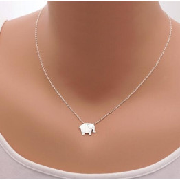 Jisensp Fashion Necklaces Origami Elephant Geometric Necklace Woodland Elephant Animal Jewelry Collar Mother's Day Gift N192