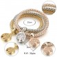 LongWay Vintage Designer Austrian Rhinestones Gold Plated Tree of Life Charm Bracelets Popcorn Chain Jewelry For Women SBR160104