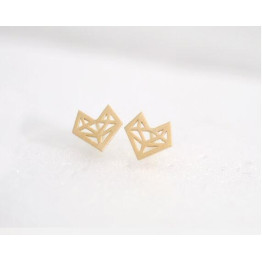 Min 1pc 2016 New Fashion Origami Fox Stud Earrings for Women Simple Origami Fox Jewelry Party Gifts ED096