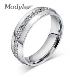 Modyle Fashion Wedding Design Stainless Steel Exquisite Inlaid Cubic Zirconia Ring for Women