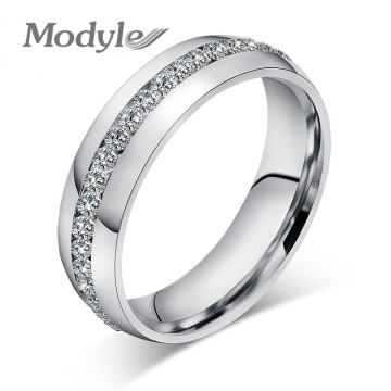 Modyle Fashion Wedding Design Stainless Steel Exquisite Inlaid Cubic Zirconia Ring for Women32312804979