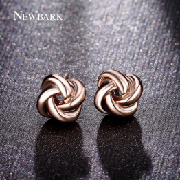 NEWBARK Cute Twist Love-knot Stud Earrings Rose Gold Plated Earings Fashion Jewelry Women Korean Style Design