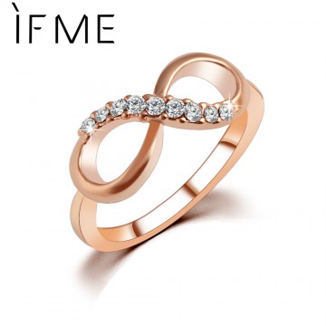 New Design hot sale Fashion Alloy Crystal Rings gold Color Infinity Ring Statement jewelry Wholesale for women Jewelry32357269984