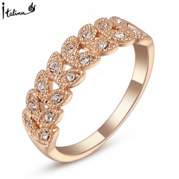 Real Italina Rings for women Genuine Austrian Crystal 18KRGP Rose Gold Plated Vintage Rings  New Sale Hot#RG95683Rose