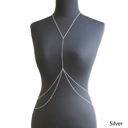 Sexy  Beach Bikini Fashion Body Chain Double Layer Waist Chain Silver Gold Color Body Jewelry Body-001637