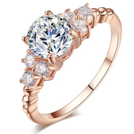 TUKER Fashion Zirconia Wedding Engagement Rings For Women white Gold Plated Fashion Jewelry Female Ring Bijoux  Wholesale