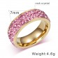 Vnox Vintage Wedding Rings for Women Gold Plated Stainless Steel 3 Row Crystal Cubic Zirconia Girl Jewelry1912934467