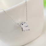 Wholesale Price Delicate Cute Elephant Pendant Necklace Silver And Gold Color Short Necklace for Girls Woman