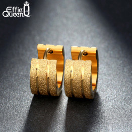 Women Men Fashion Frosted Earrings Stud Stainless Steel Material Rose Gold / Silver / Gold 3 Color Style Earrings IE19